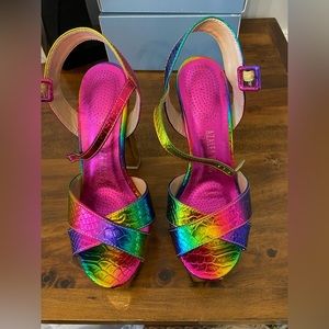 Azalea Wang Iridescent Rainbow Heels